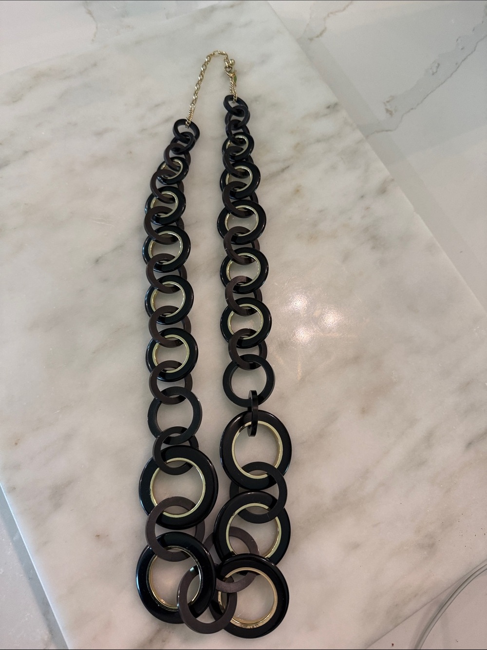 Chico's Black Interlocking Circle Necklace - Women's Fashion Jewelry